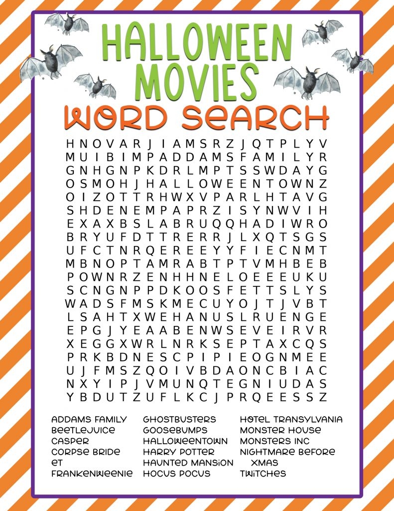 halloween word search puzzles printable