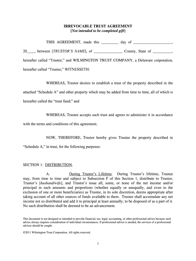 Free Printable Irrevocable Trust Form Fill Out Sign Online DocHub