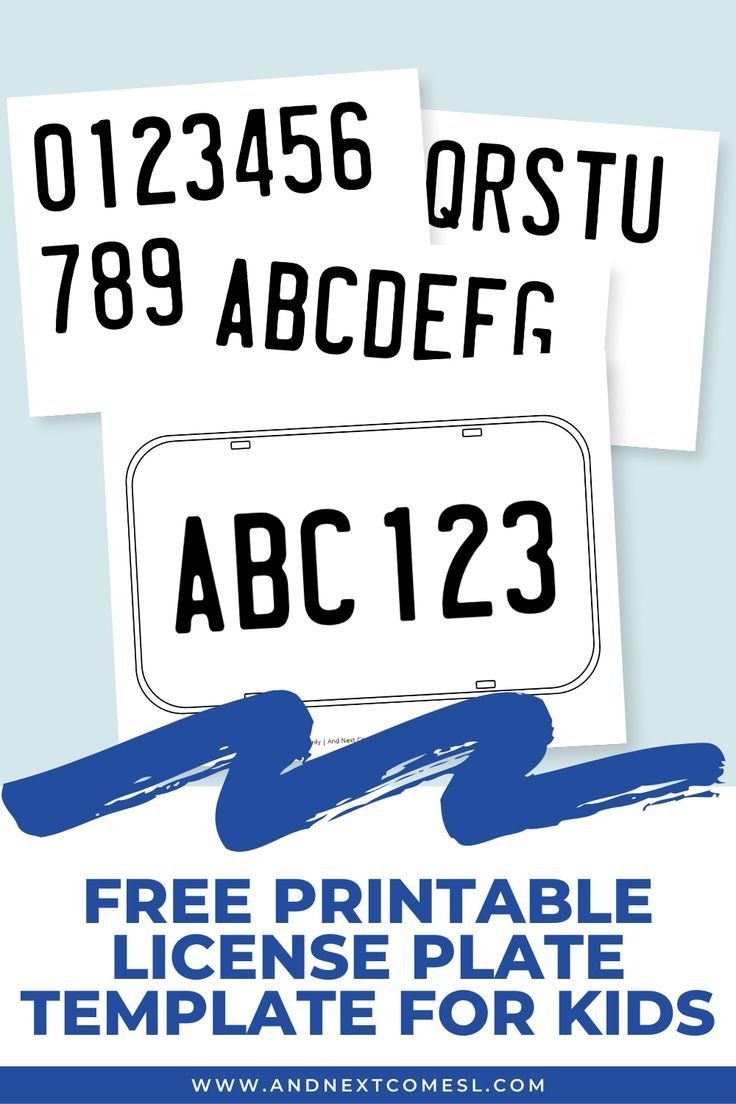 Free Printable License Plate Template For Kids