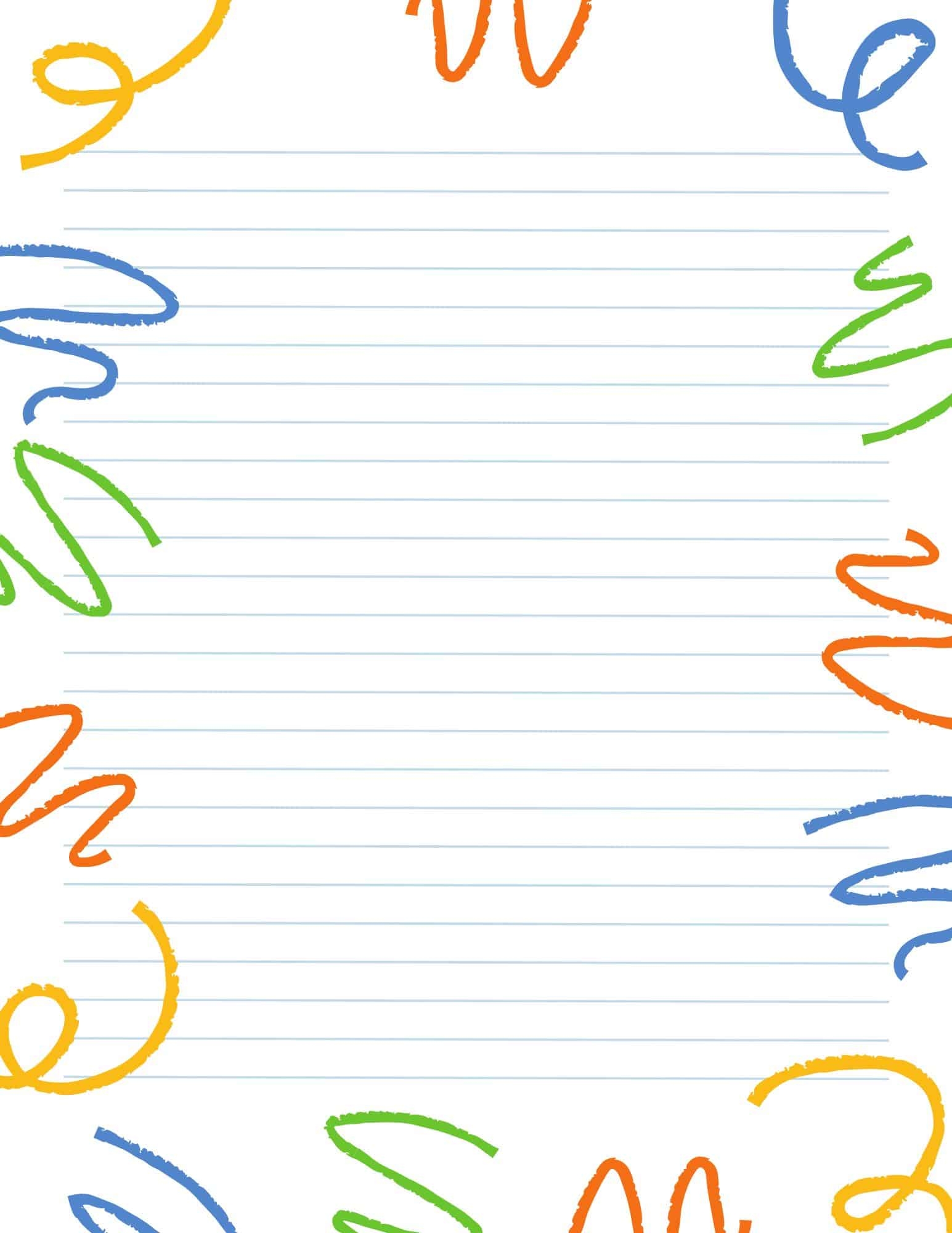 Free Printable Lined Paper With Border