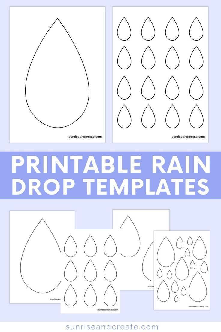 Free Printable Raindrop Templates