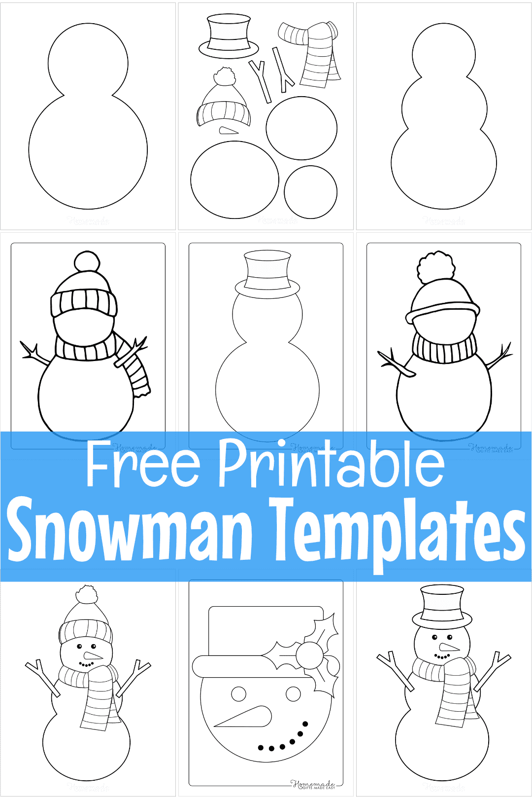 free printable snowman template