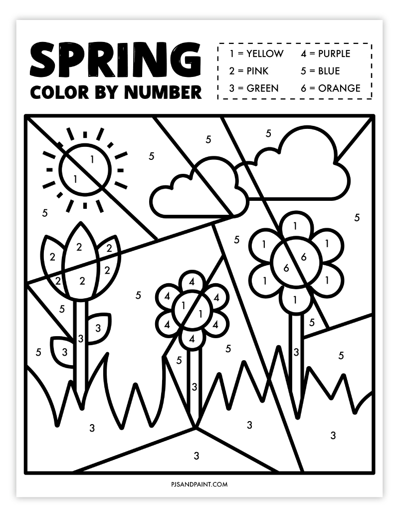 spring color by number