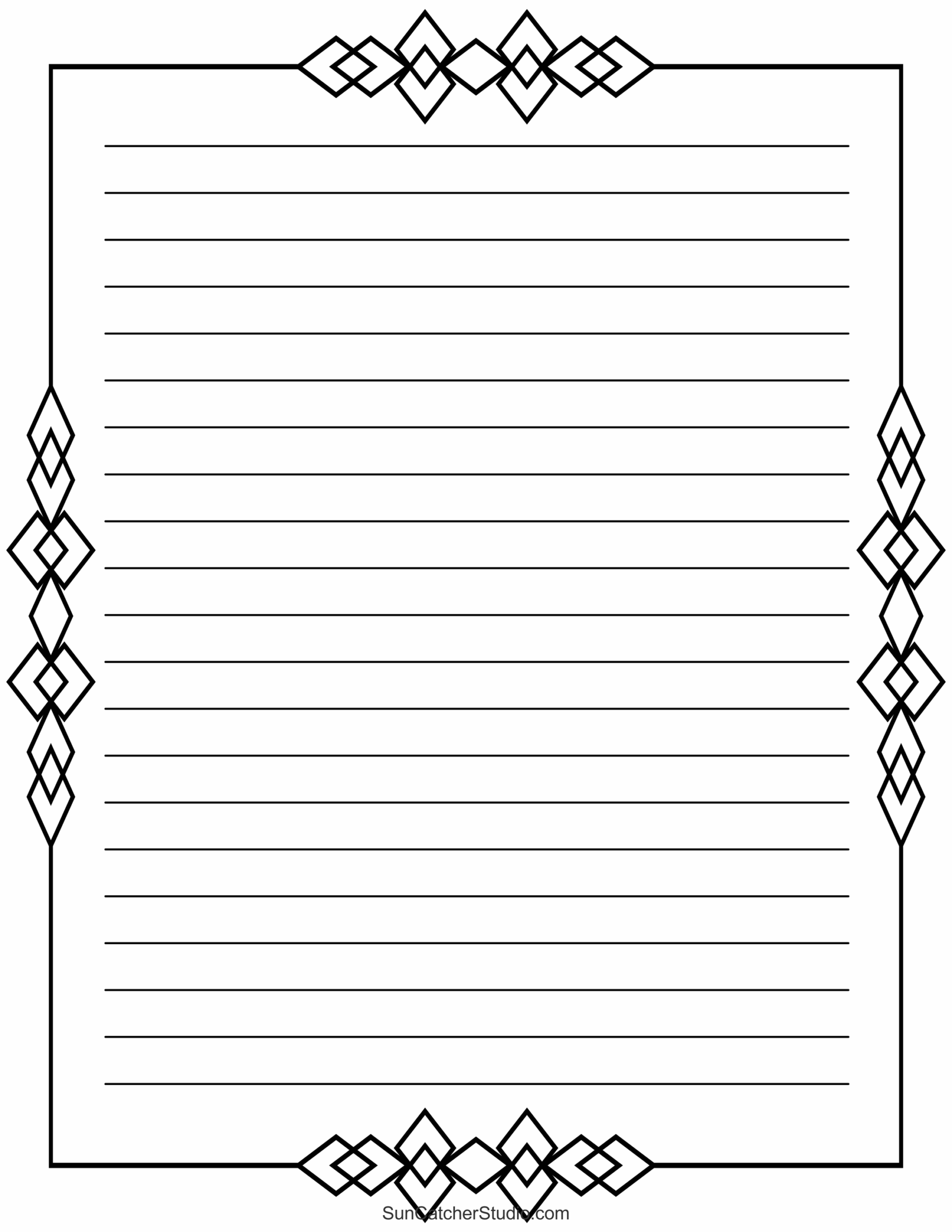 Free Printable Stationery And Lined Letter Writing Paper Free Printables Lettering SVG Files Tools Apps