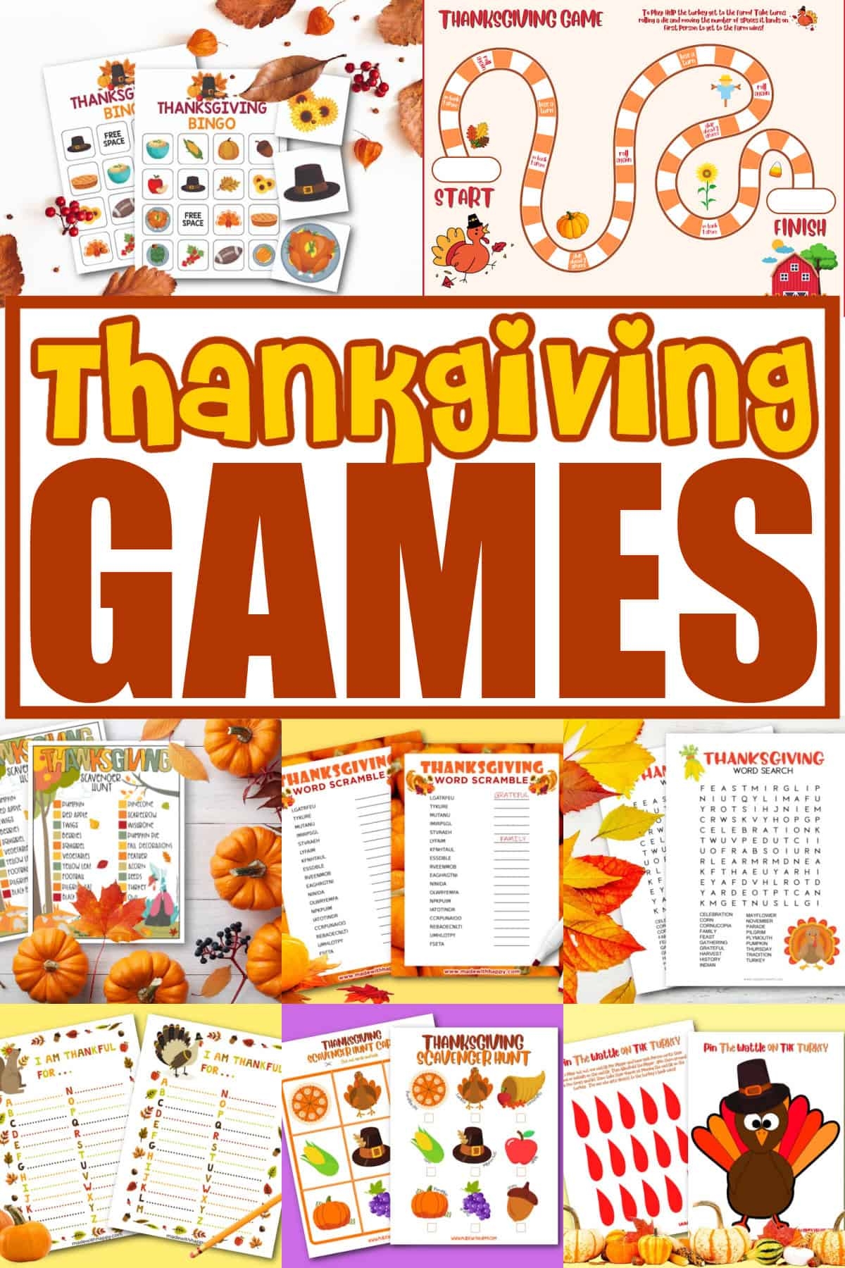 free printable thanksgiving games