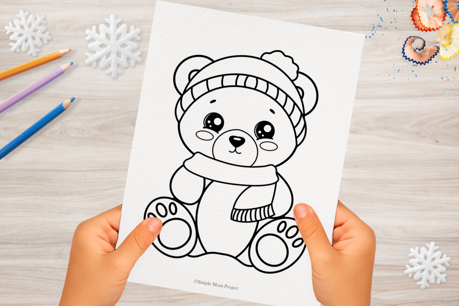 Free Printable Winter Teddy Bear Template For Kids Simple Mom Project