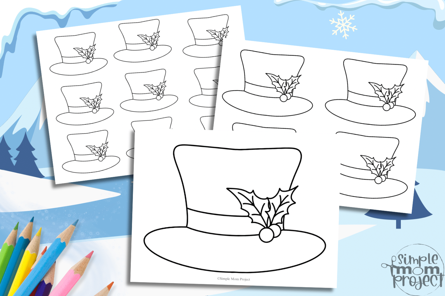 Free Snowman Hat Template Bundle Easy Winter Craft For Kids Simple Mom Project