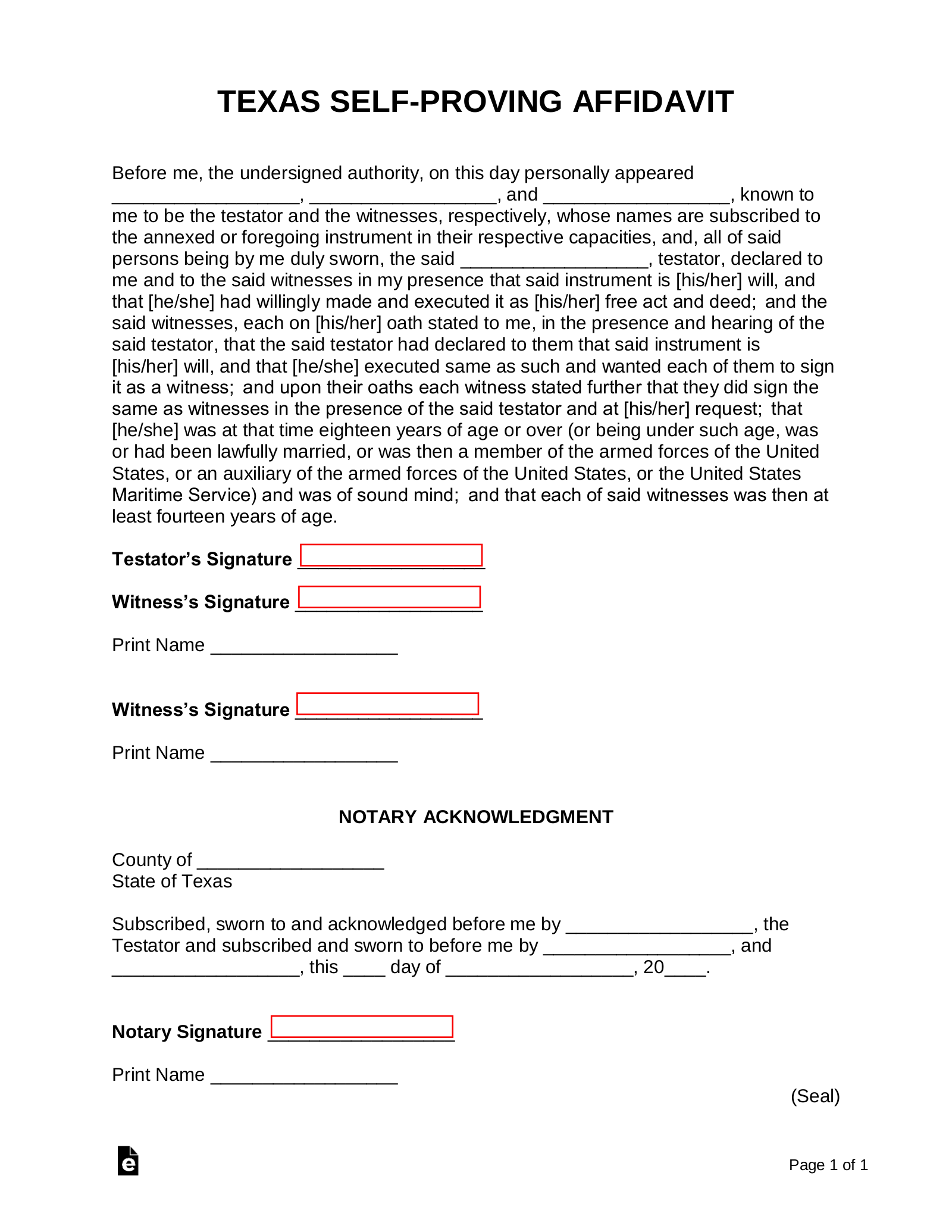 printable affidavit form pdf