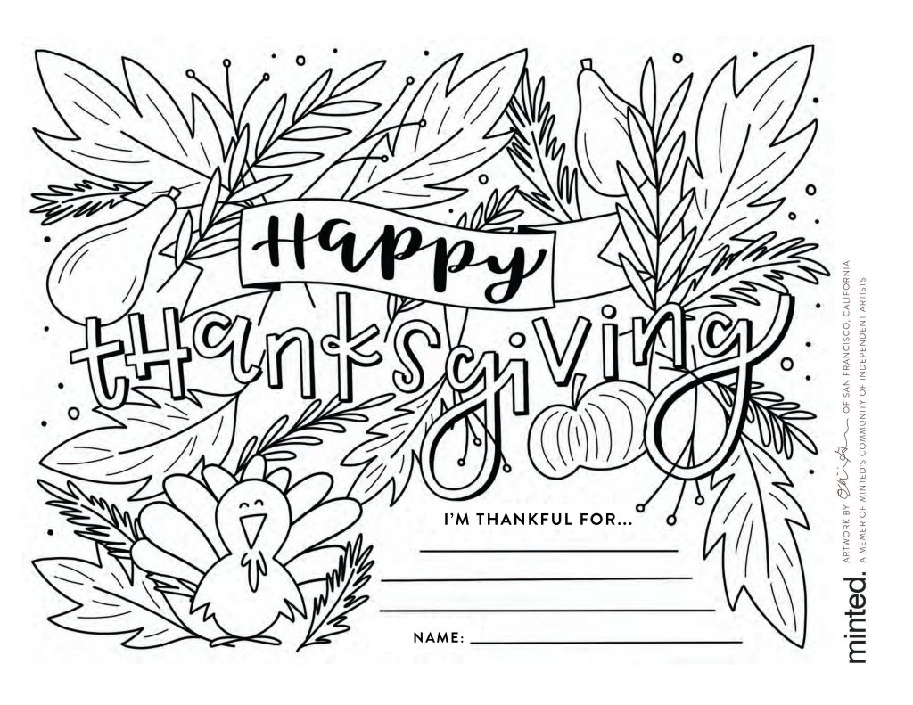 coloring pages printable thanksgiving
