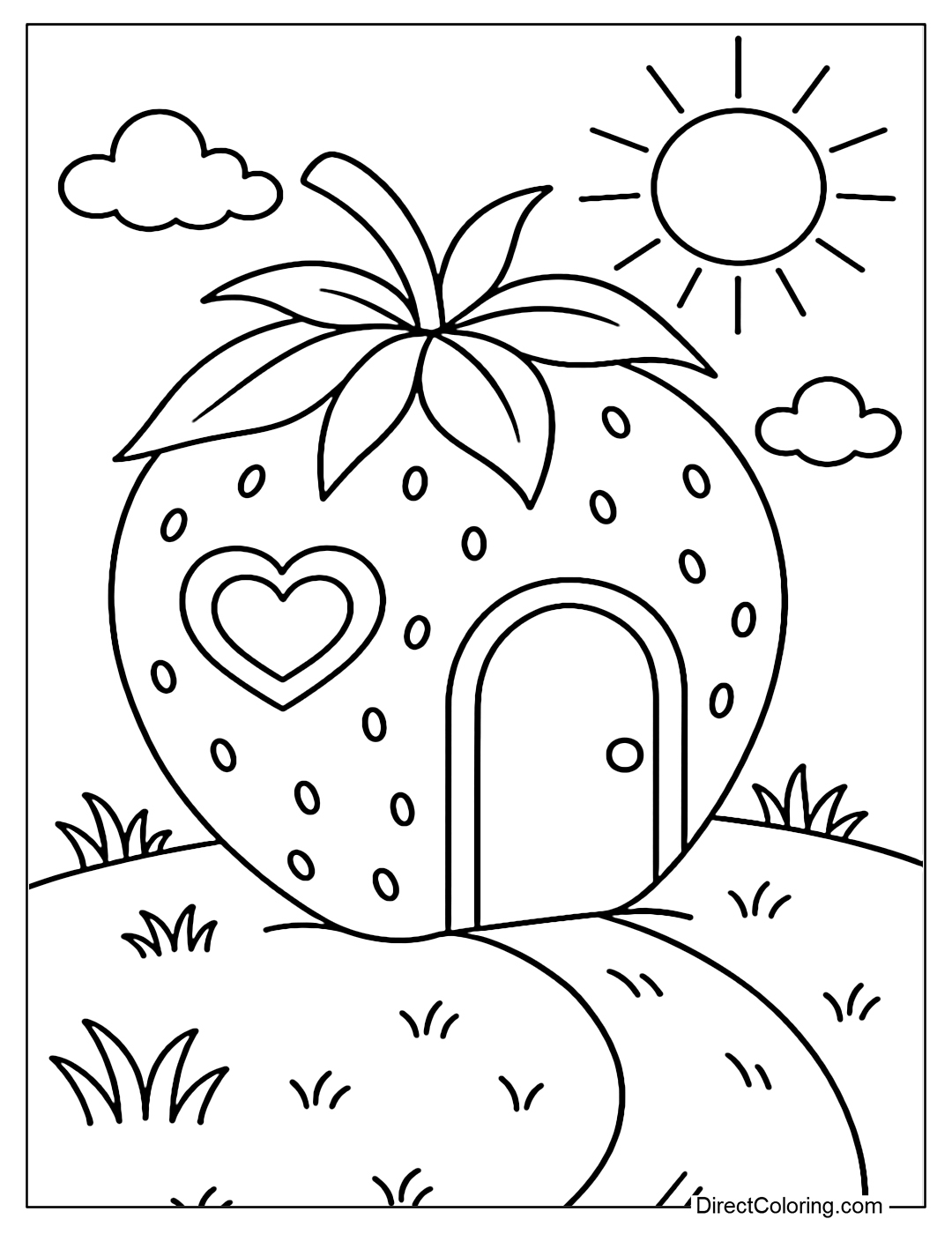 Fruit Houses Coloring Pages Free PDF To Download And Print