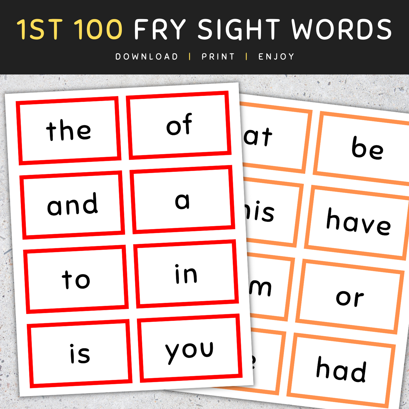 sight words flash cards printable pdf