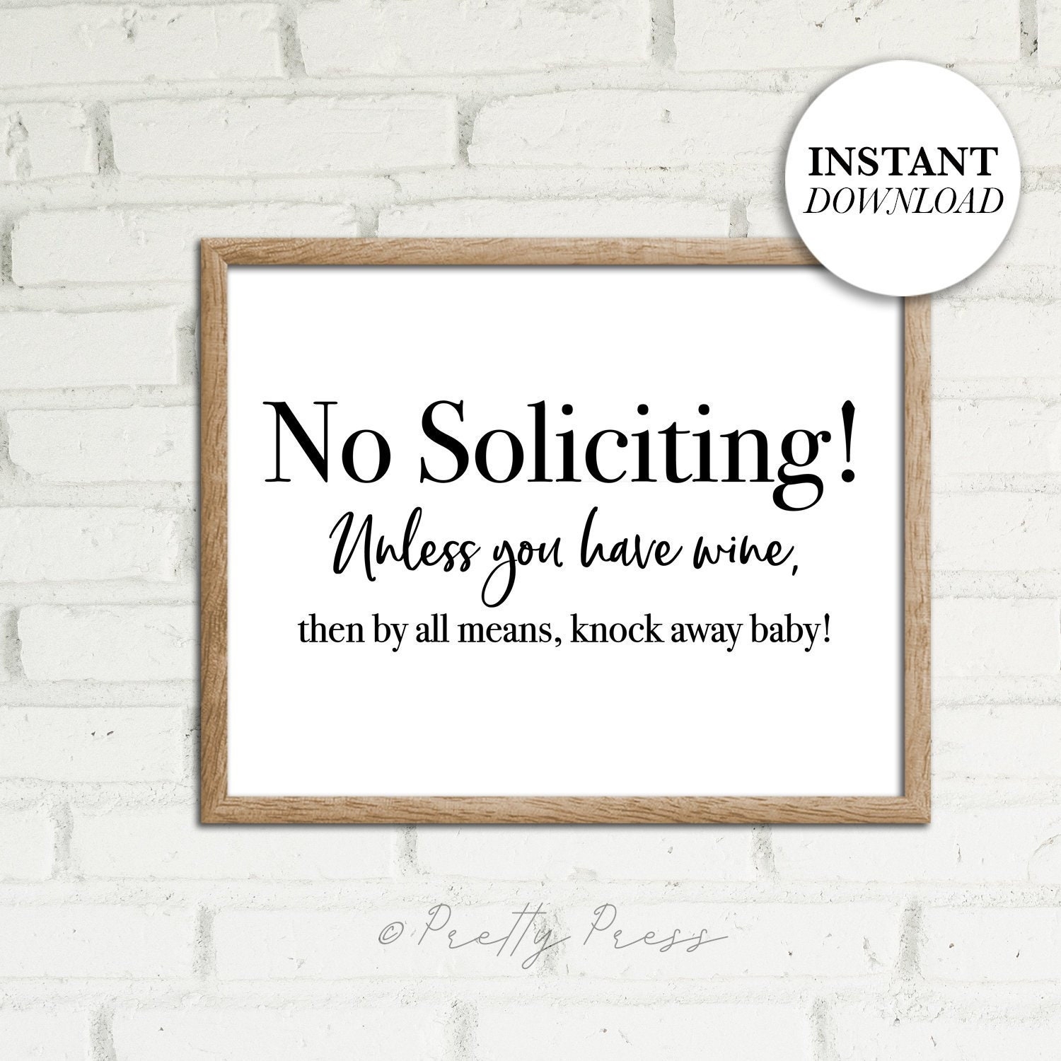 Funny No Soliciting Sign Wine Lover Home Decor digital Download Etsy Israel
