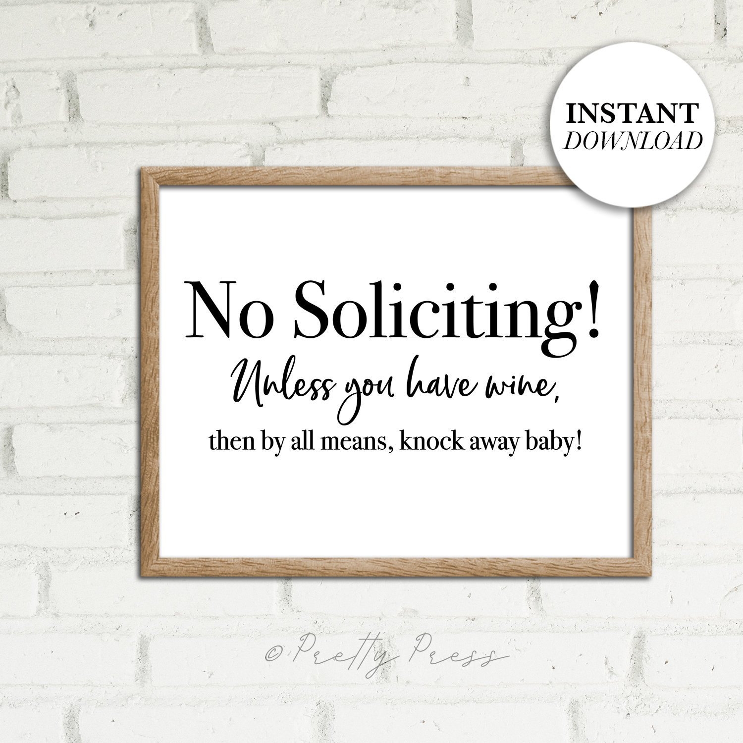 Funny No Soliciting Sign Wine Lover Home Decor digital Download Etsy Israel