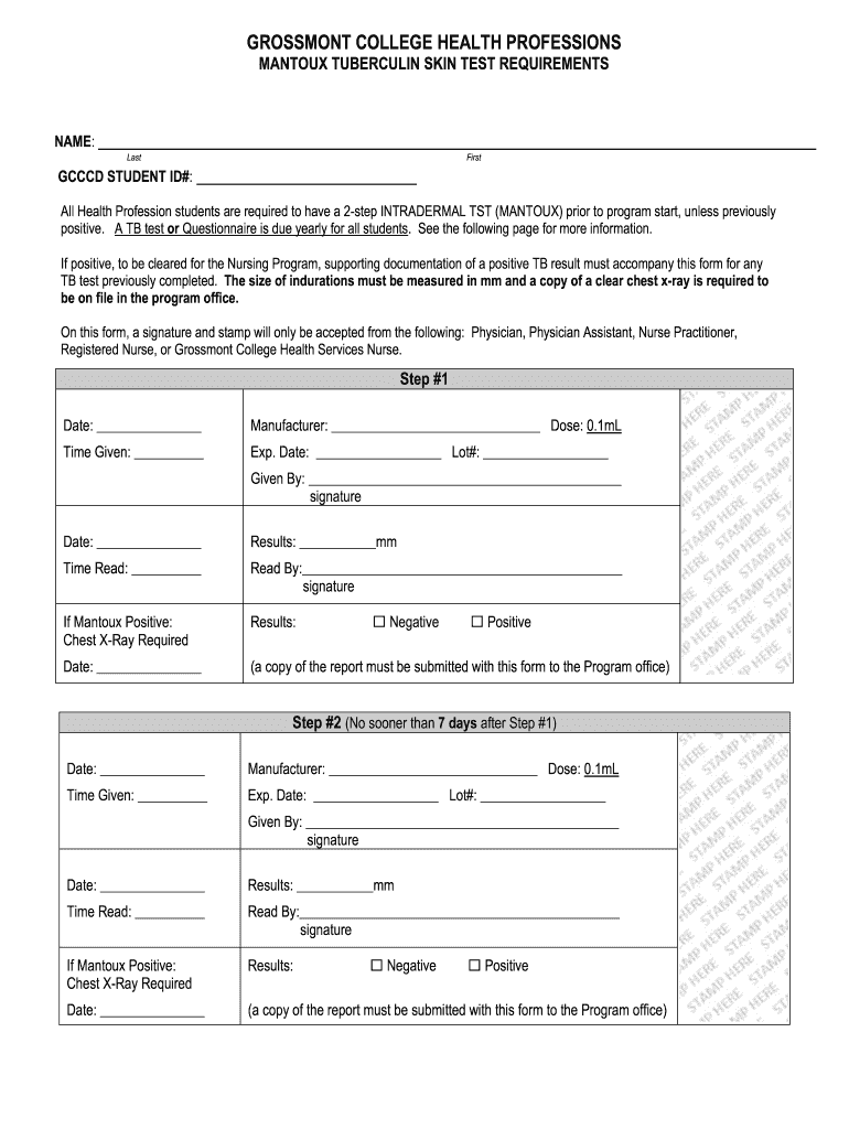 printable tb skin test form pdf