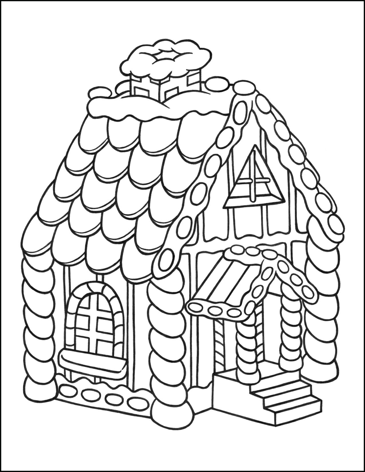 colouring in gingerbread house