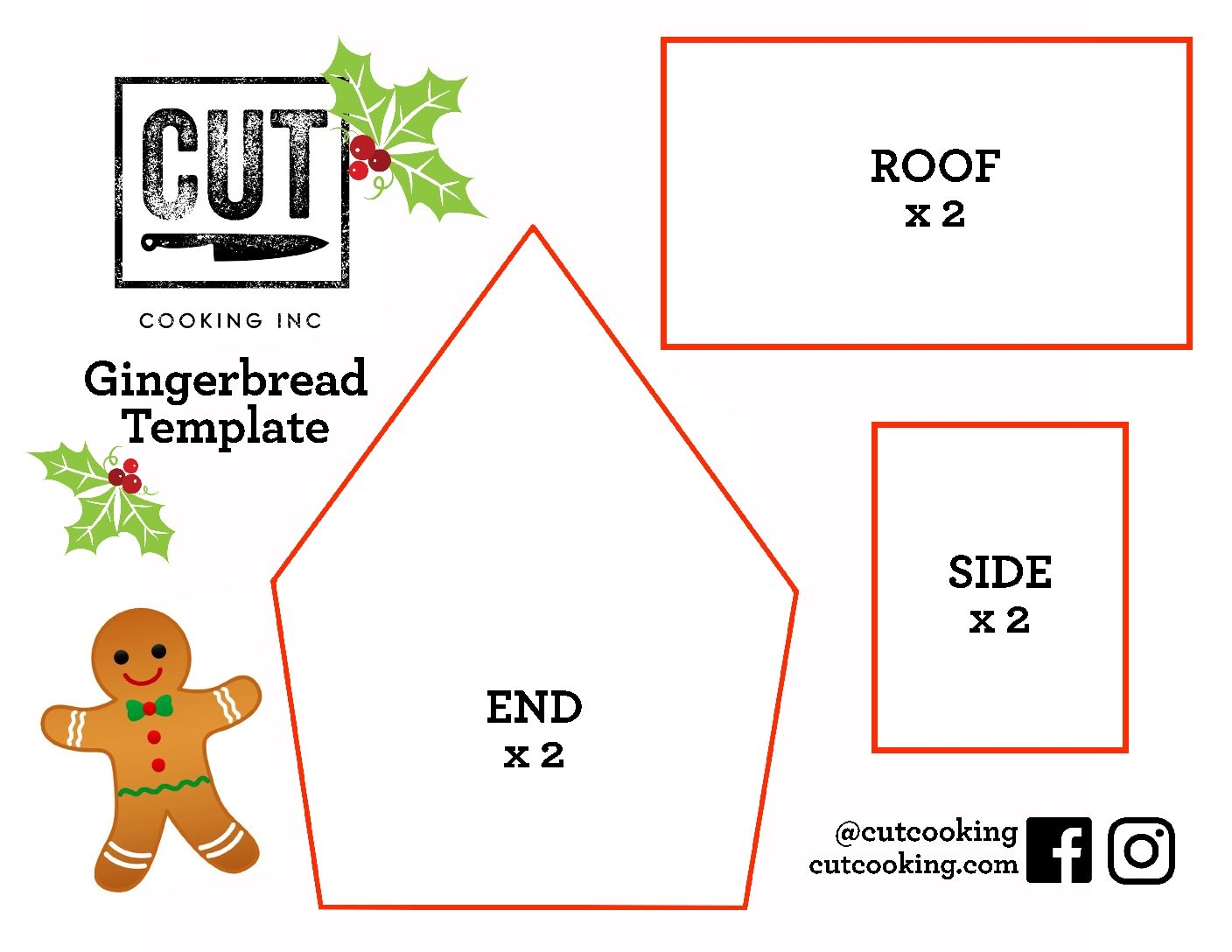 gingerbread house template free printable