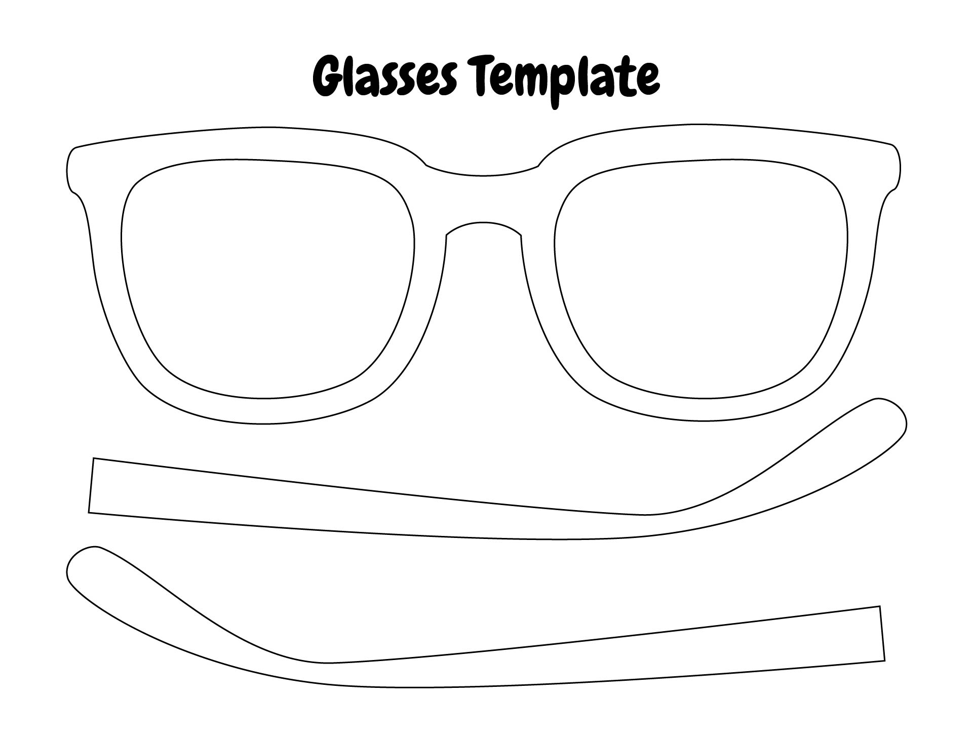 Glasses Template Printable