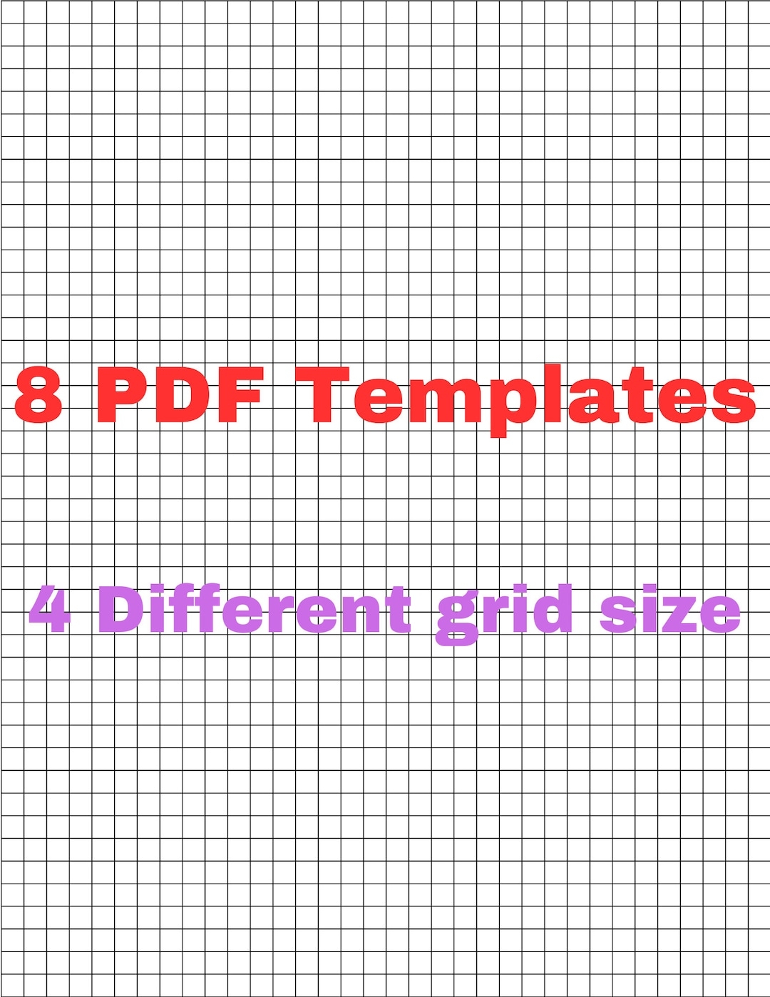 Graph Paper Quad Ruled 4 Grid Sizes 1 5 Inch 1 4 Inch 1 3 Inch 1 2 Inch US Letter Size 8 5 11 Inches Printable 8 Pdfs Multiple Grids KDP Etsy