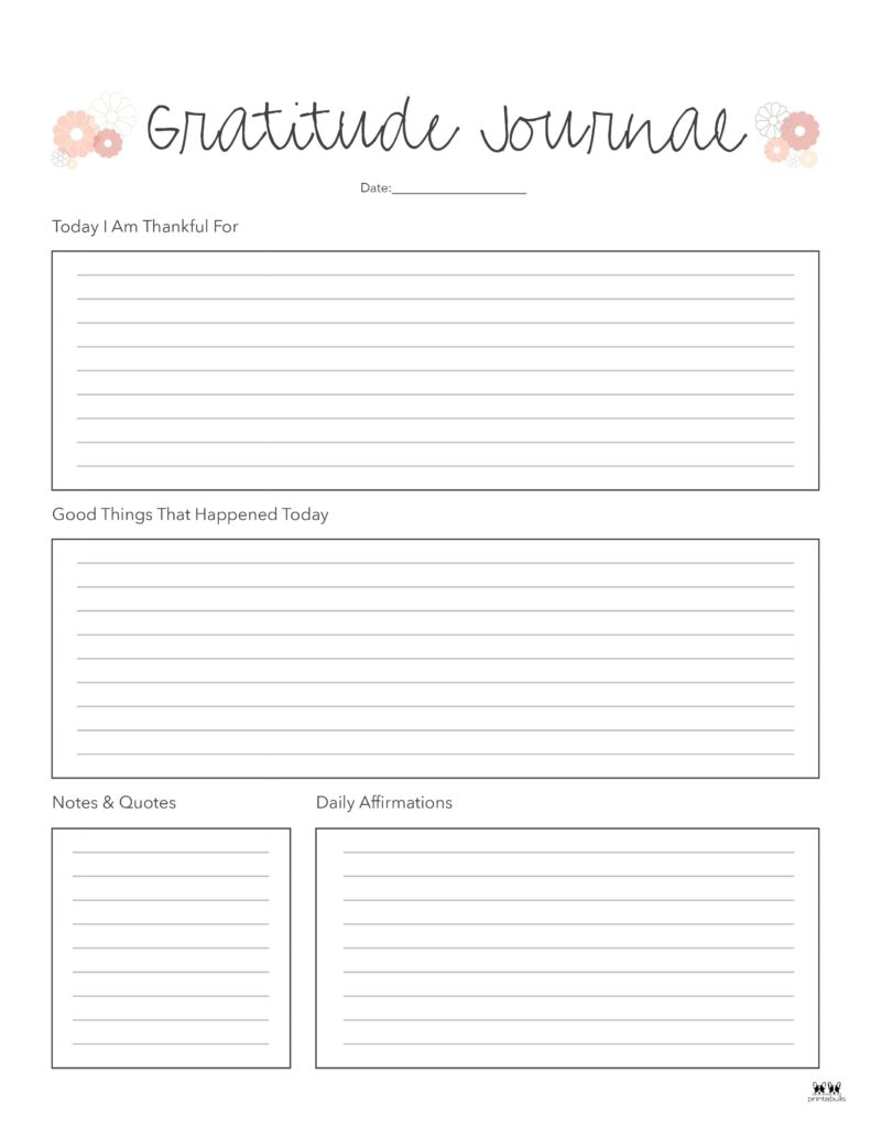 Gratitude Journal Templates 23 FREE Printables Printabulls