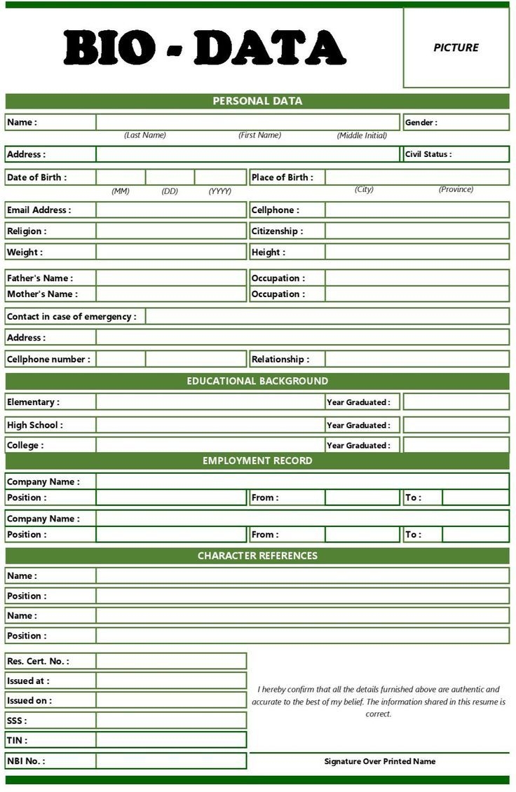 printable biodata form pdf