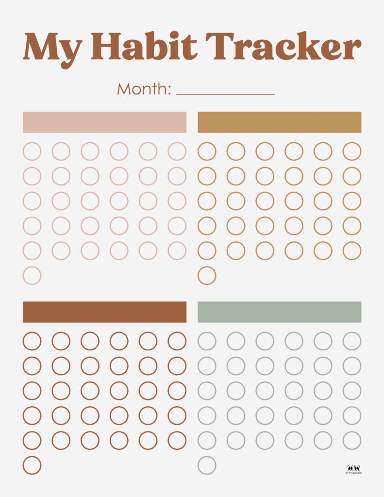 Habit Trackers 77 FREE Printables Printabulls
