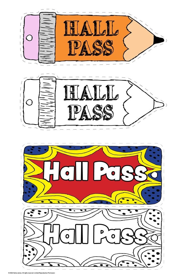 free printable hall passes pdf
