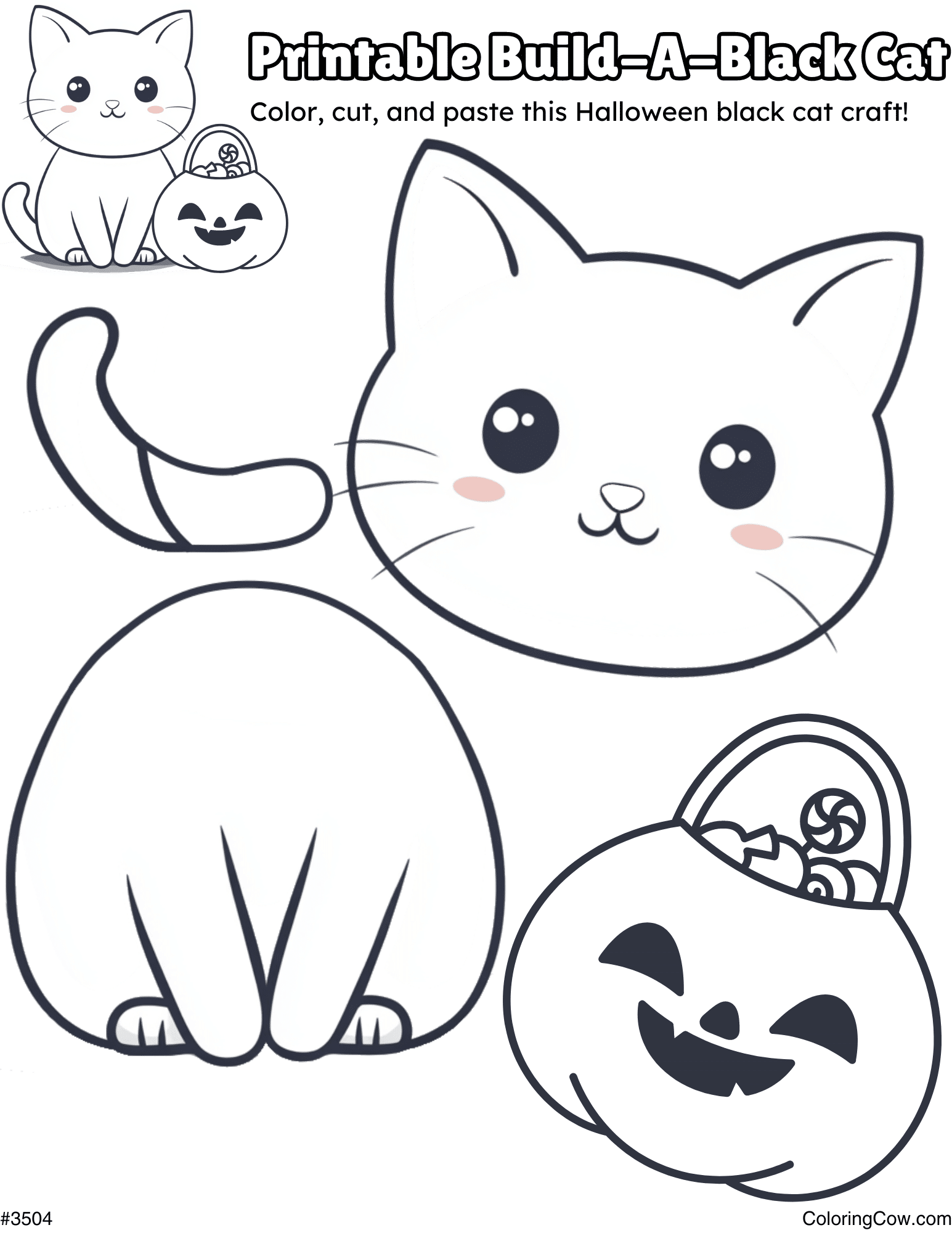 Halloween Build A Black Cat Craft
