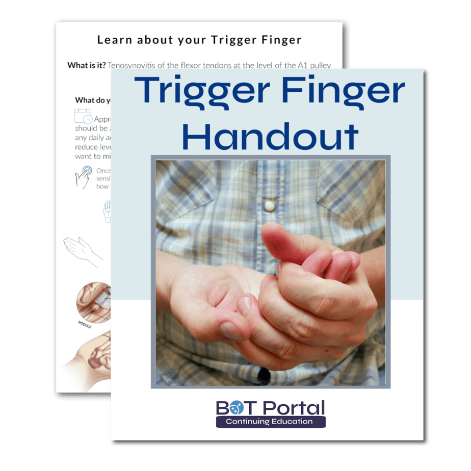 Hand Exercises For Trigger Finger Trigger Finger Patient Handout For Occupational Therapy