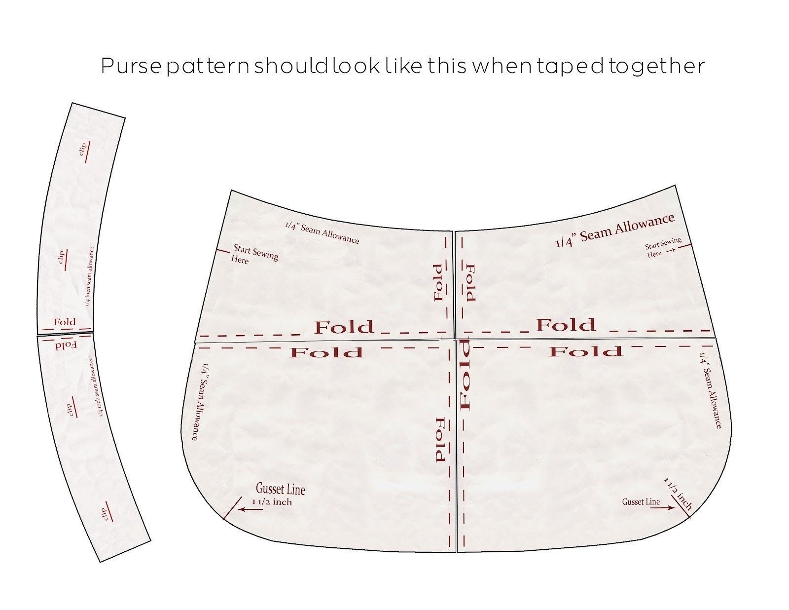 Handbag Patterns Free Printable Sewing Pattern Library