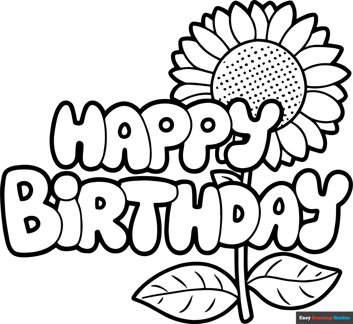 happy birthday coloring pages printable