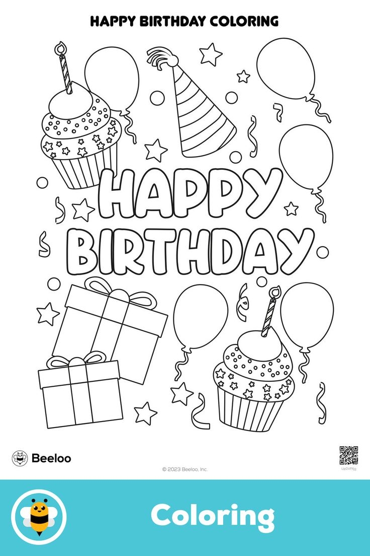 happy birthday coloring sheet