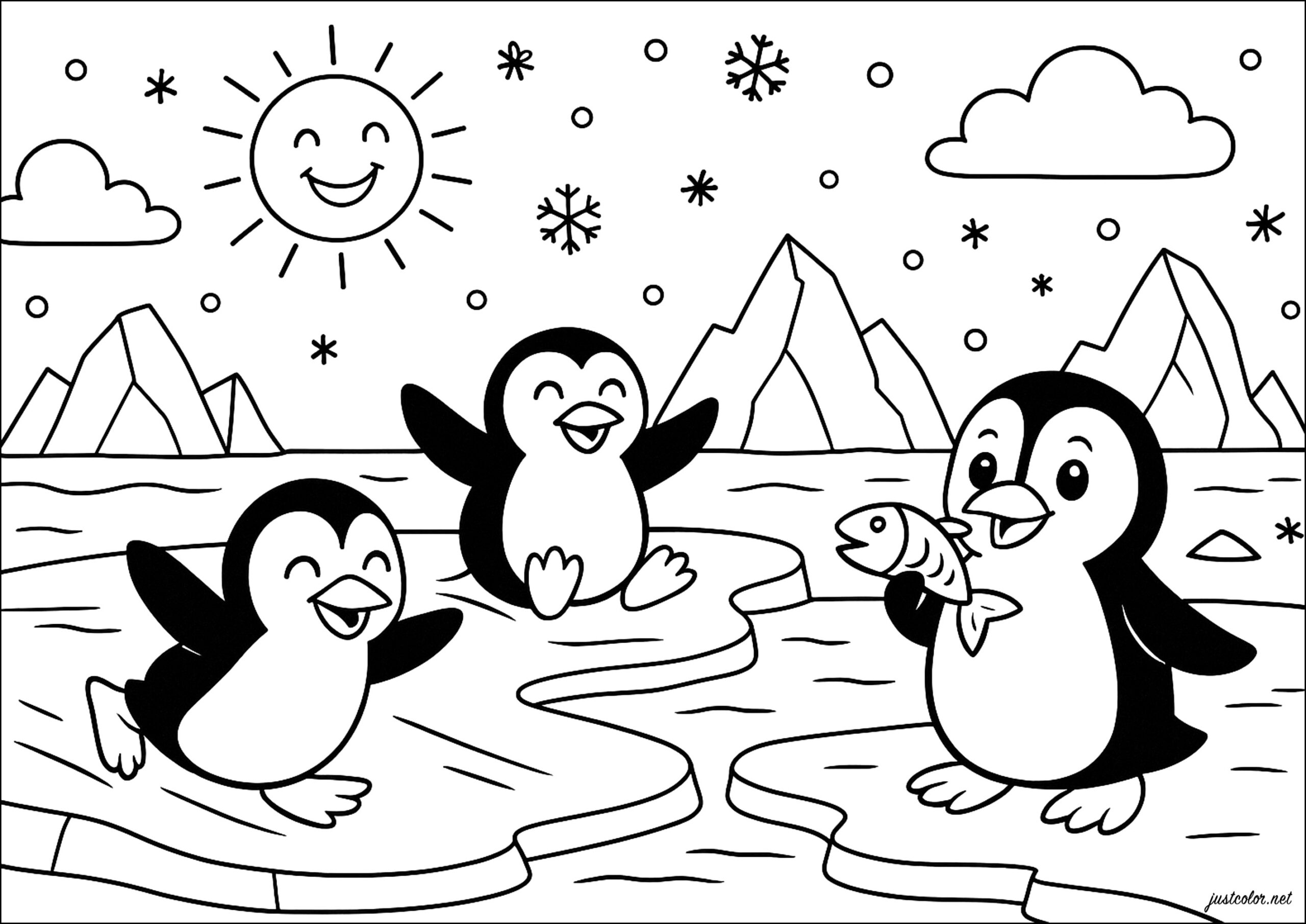 coloring pages of penguins