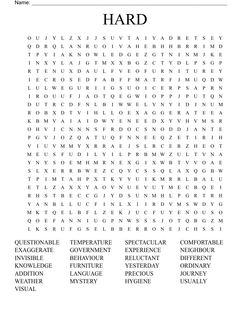 free printable word searches
