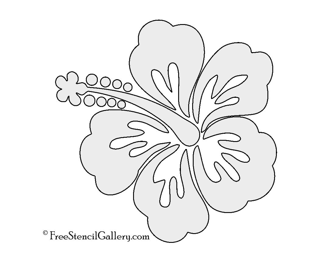 free printable hibiscus flower template