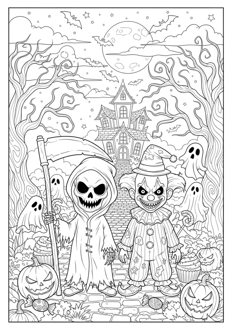 scary halloween coloring pages