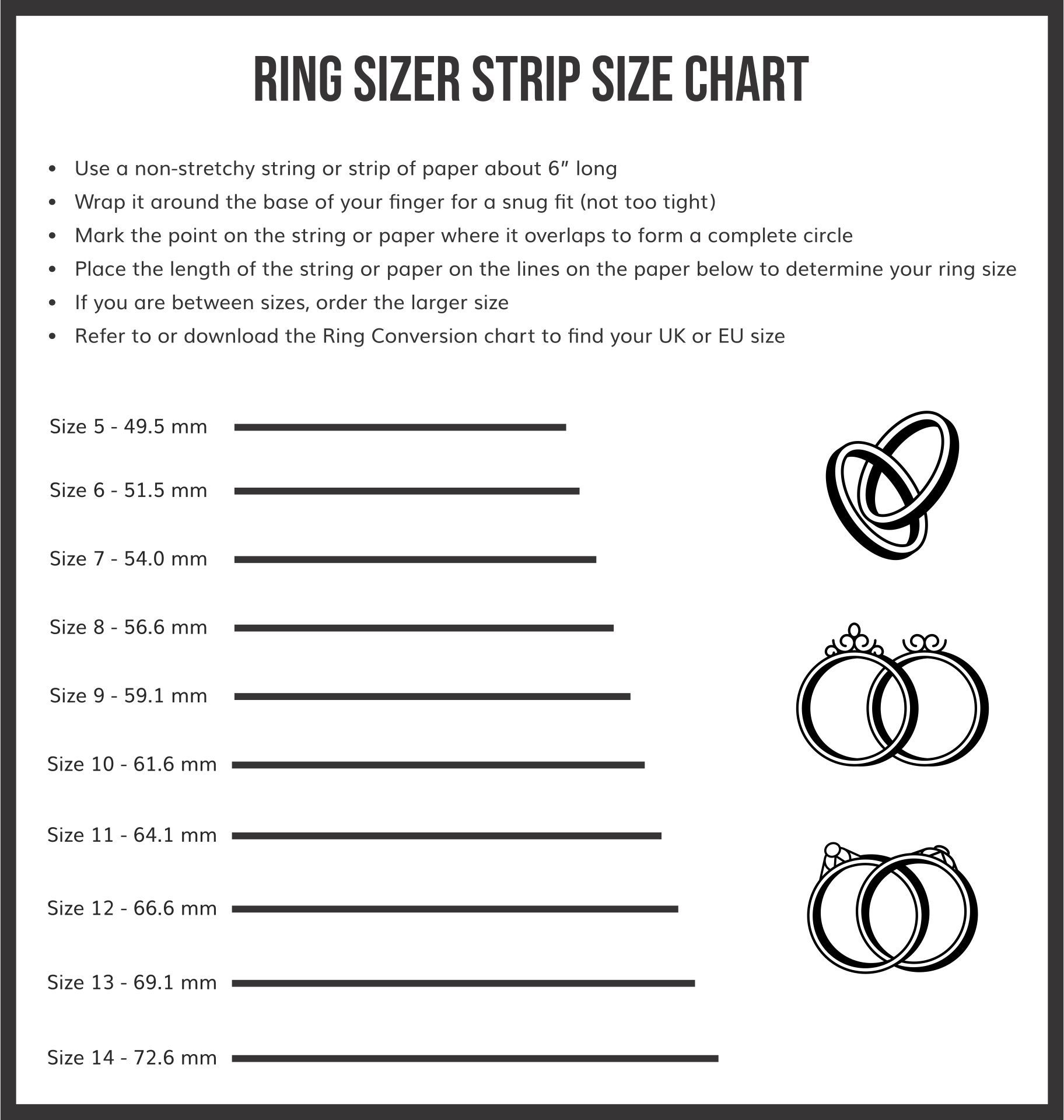 HOT Sizer Strip Mens Ring Sizer Printable Pdf Printable Ring Sizer Mens Ring How To Find Your Ring Size Us