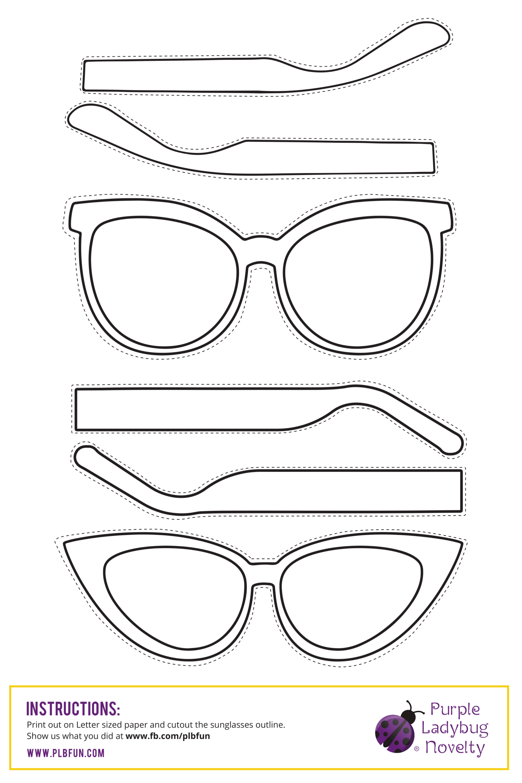 printable sunglasses template