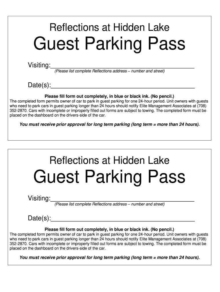 Hotel Parking Pass Template Fill Out Sign Online DocHub