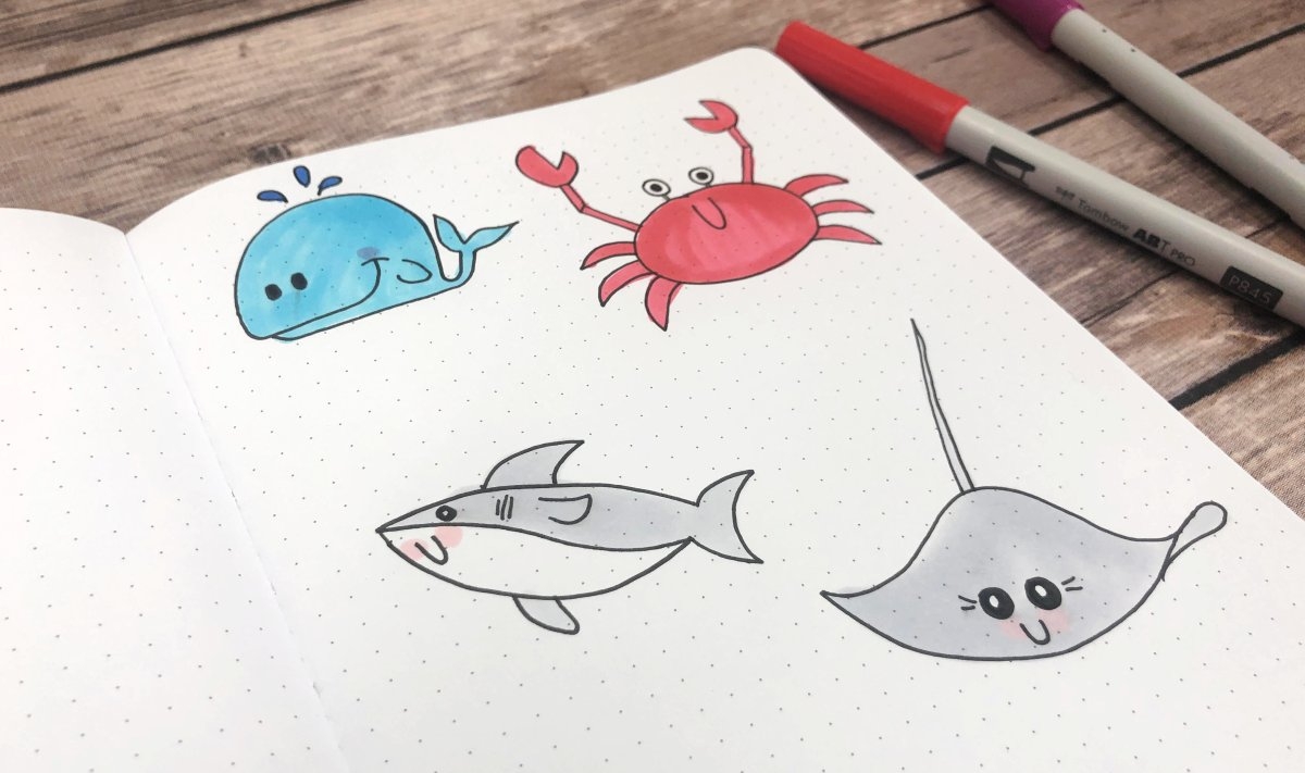 How To Doodle Sea Animals Amy Latta Creations