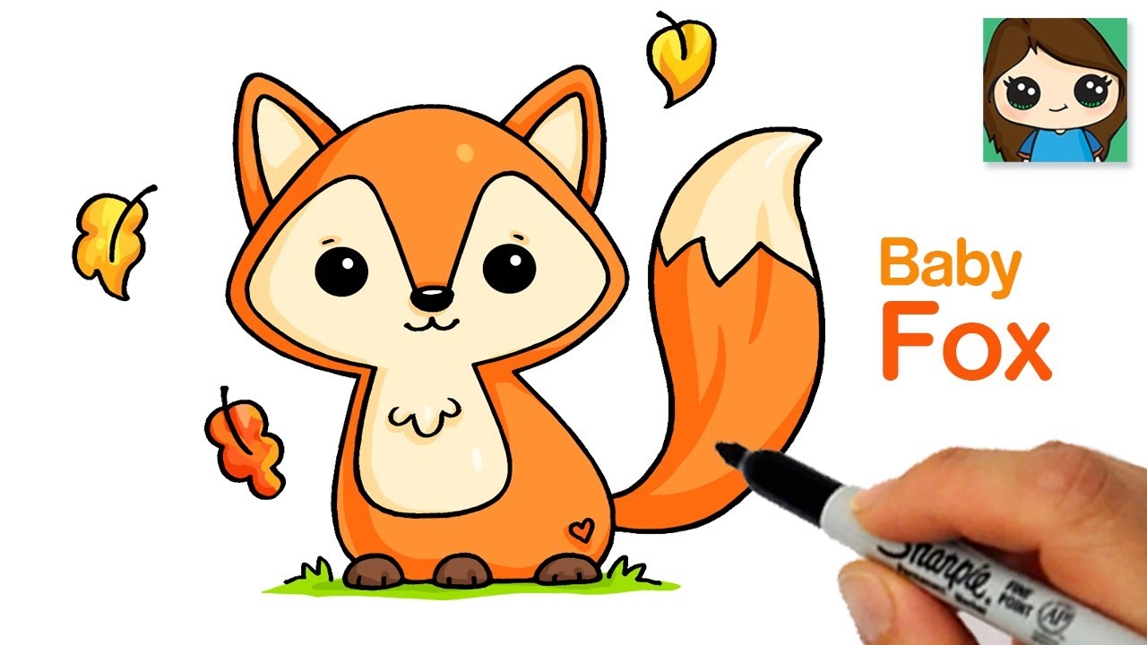 How To Draw A Baby Fox Easy Cute Fall Animal Art YouTube