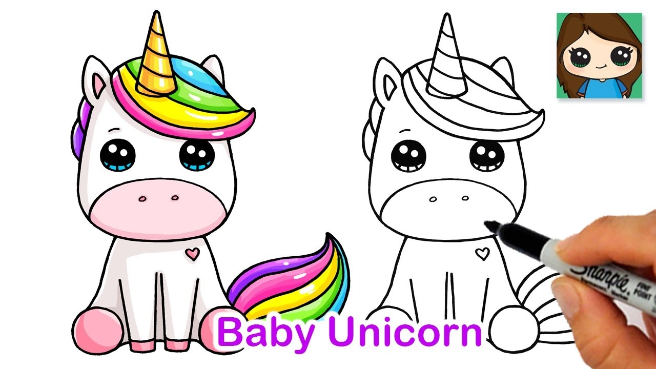 How To Draw A Baby Unicorn Easy YouTube