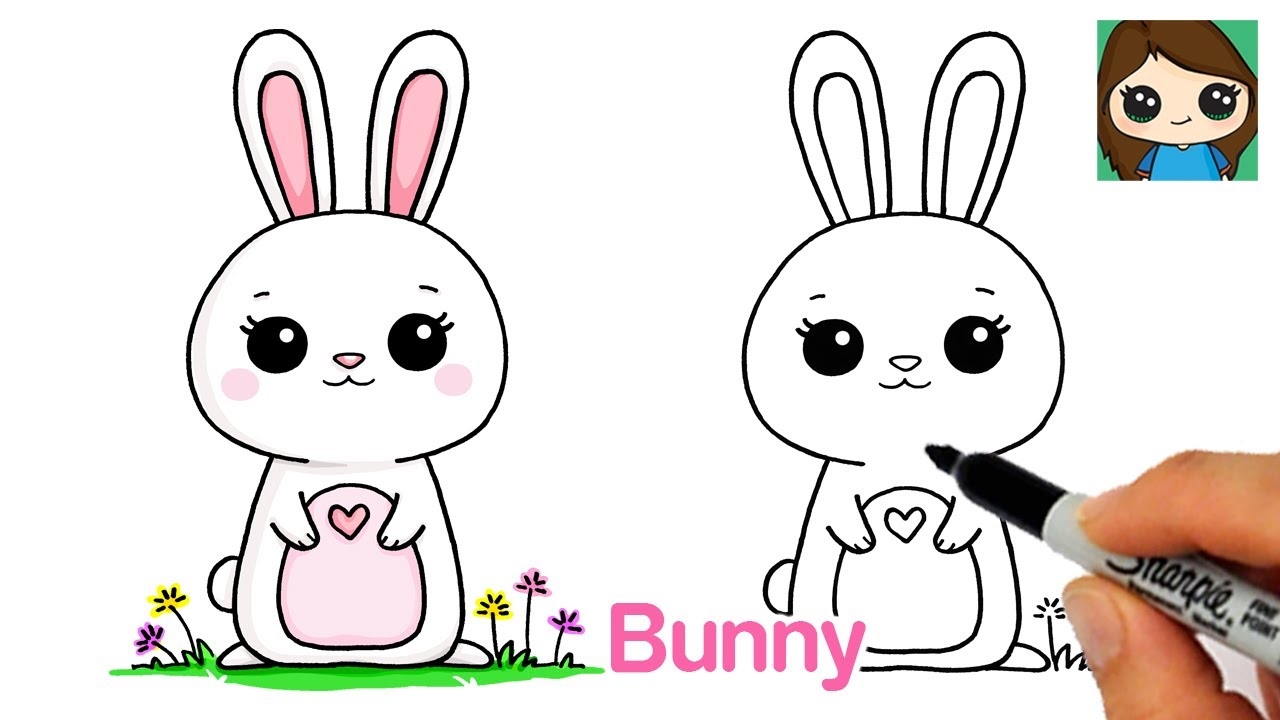How To Draw A Bunny Easy Spring YouTube