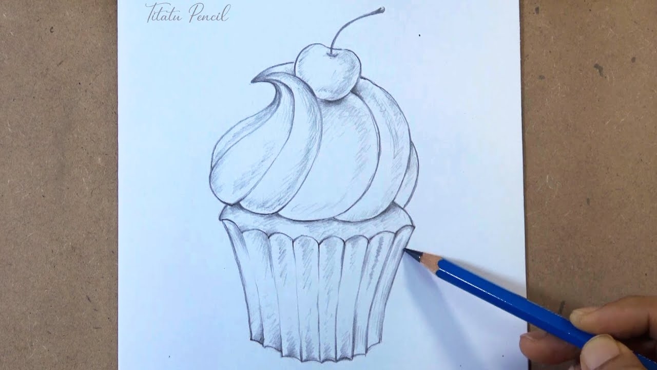 How To Draw A Cupcake Step By Step Pencil Drawing YouTube