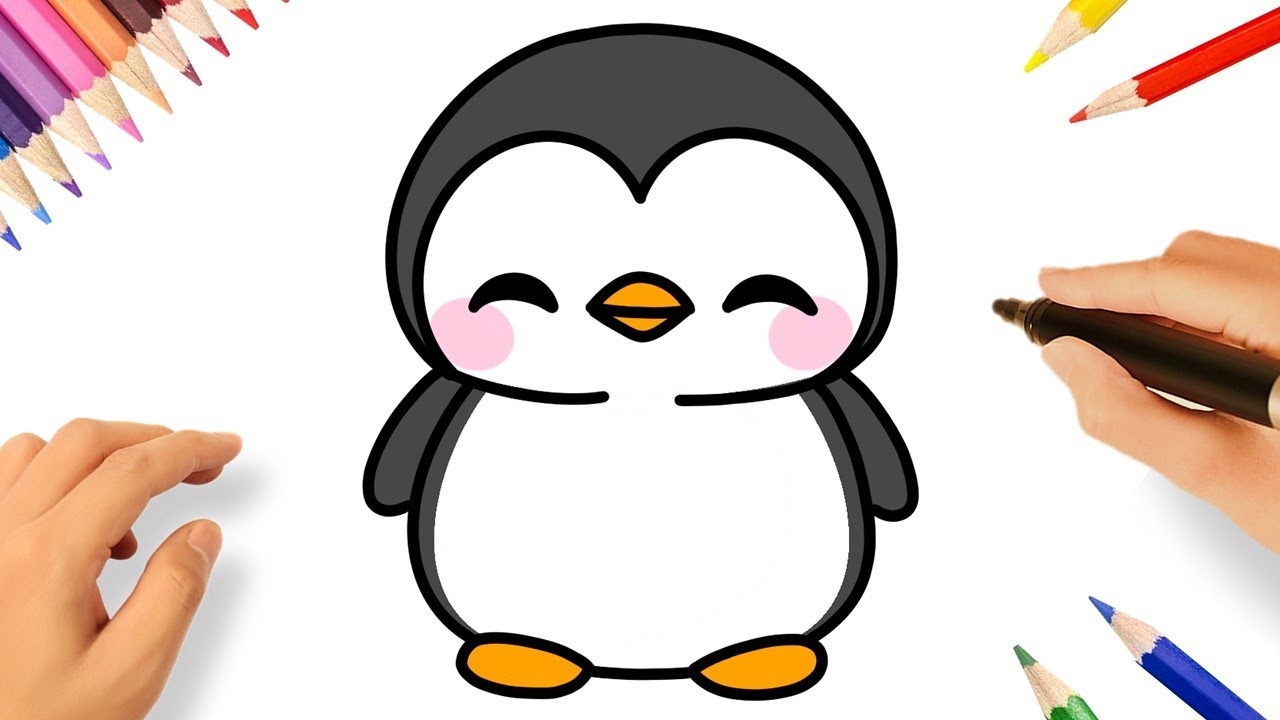 HOW TO DRAW A CUTE PENGUIN EASY STEP BY STEP YouTube