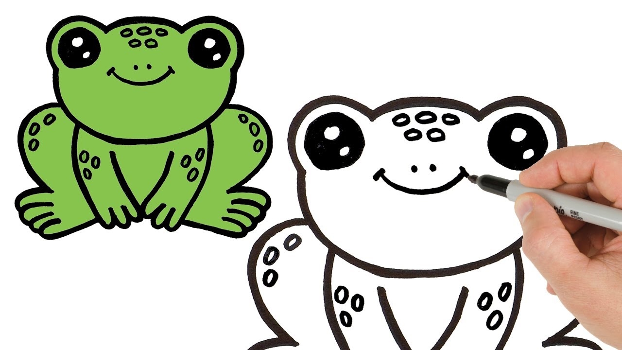 How To Draw A Frog Easy Step by Step Animals Drawing Tutorial YouTube