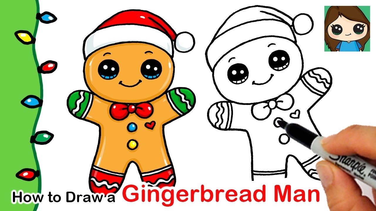 How To Draw A Gingerbread Man Christmas Series 2 YouTube