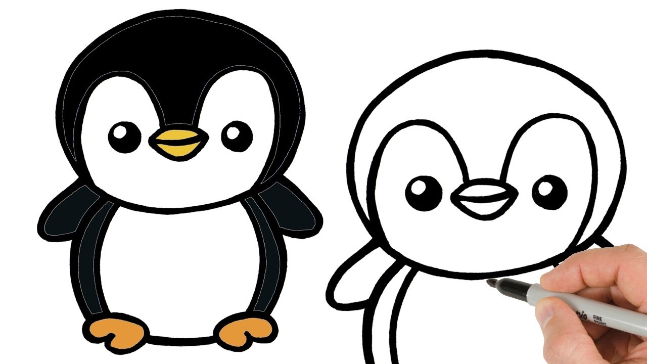How To Draw A Penguin Animals Drawings Easy Step by Step Tutorial YouTube