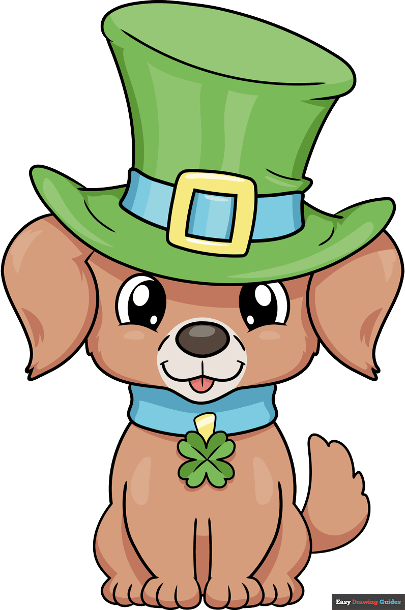 How To Draw A St Patrick s Day Puppy Really Easy Drawing Tutorial