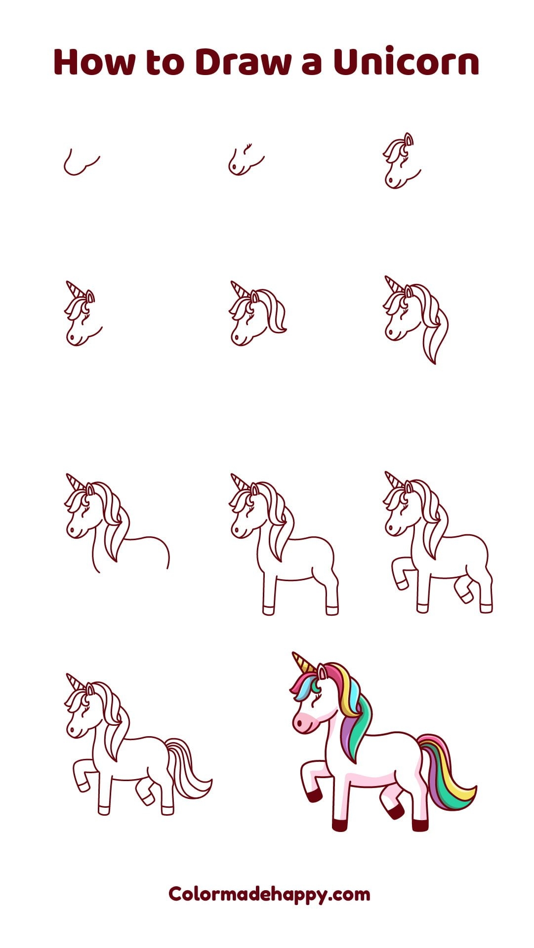 how to draw easy unicorn