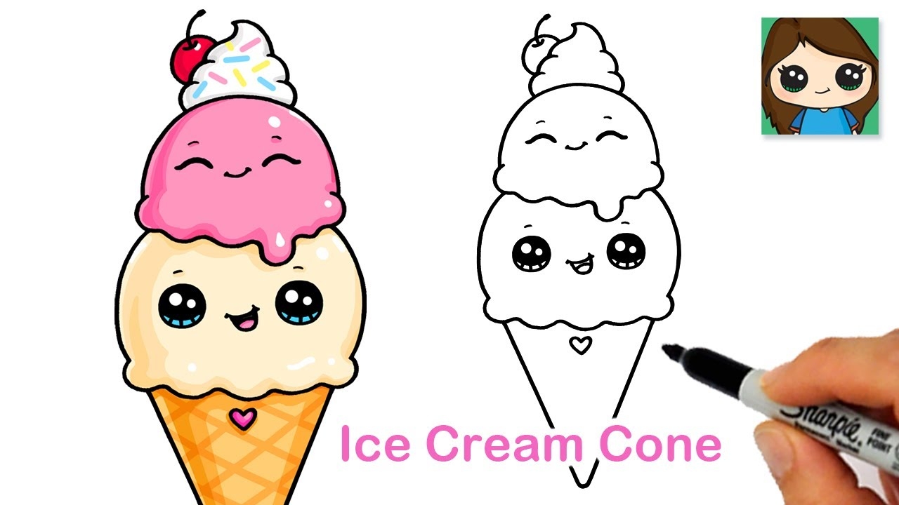 How To Draw An Ice Cream Cone Easy YouTube
